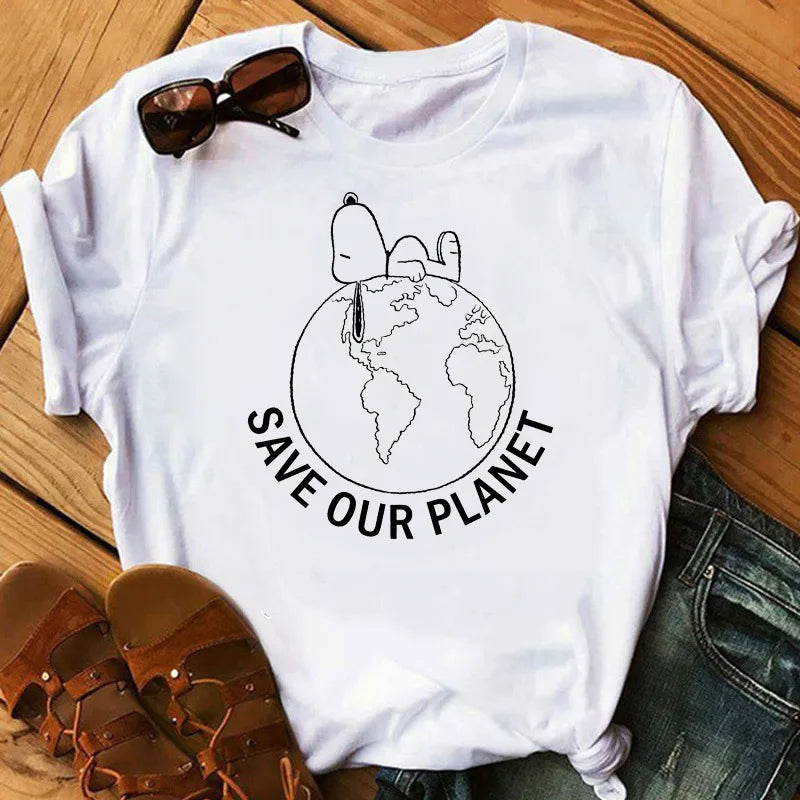 Women's Snoopy T Shirts Summer Casual Short Sleeve
