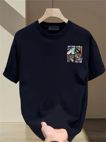 100% cotton men's casual loose T-shirt fashionable trendy