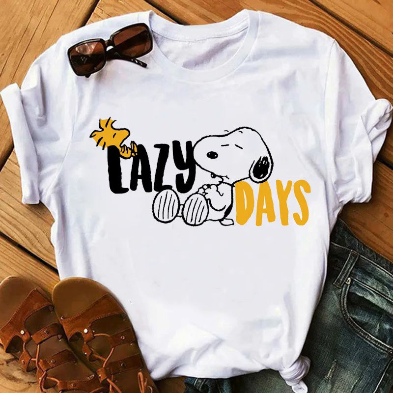 Women's Snoopy T Shirts Summer Casual Short Sleeve