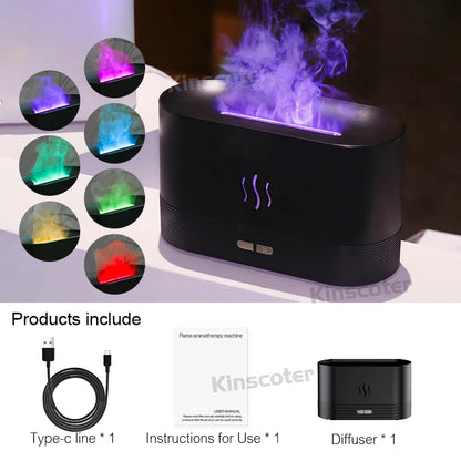 USB Desktop Flame Aroma Diffuser Humidifier 7 Colors