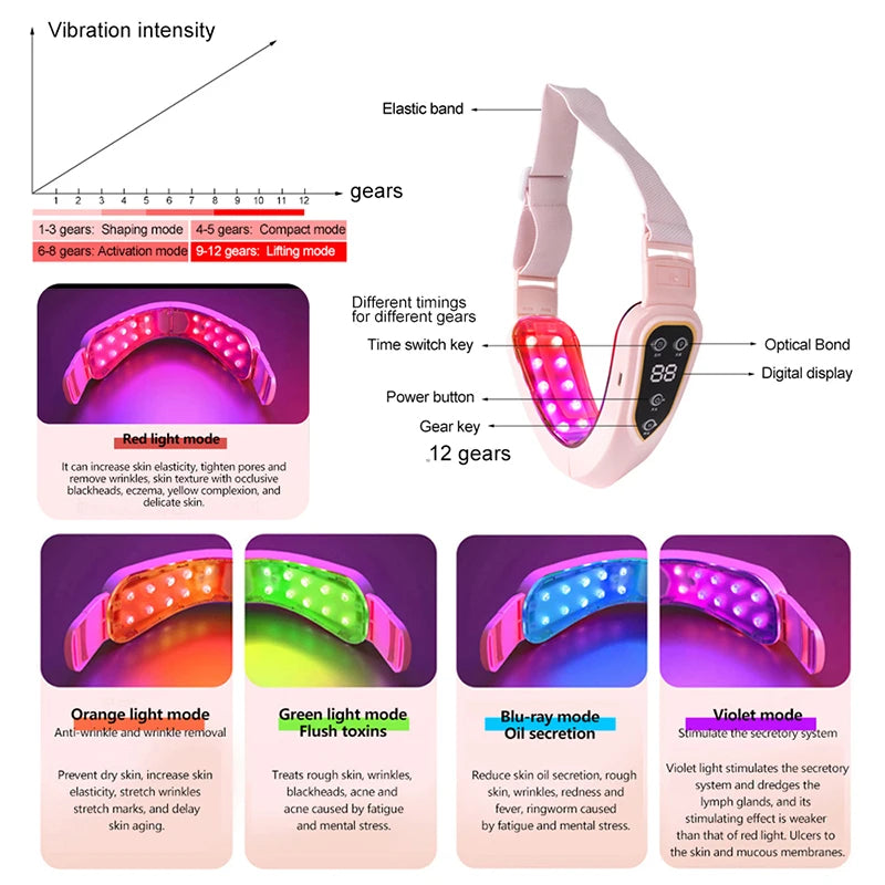Facial Lifting Device LED Photon Therapy Facial Slimming