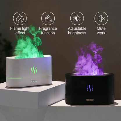 USB Desktop Flame Aroma Diffuser Humidifier 7 Colors