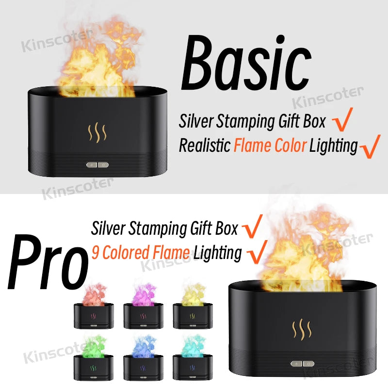USB Desktop Flame Aroma Diffuser Humidifier 7 Colors