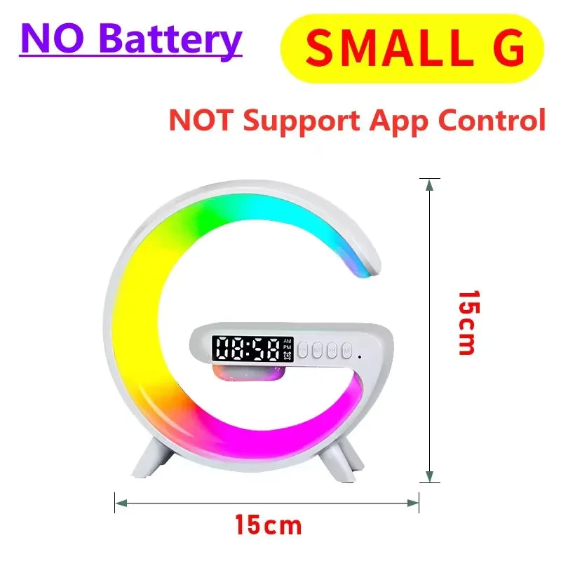 Multifunction Wireless Charger Stand Pad RGB Light Alarm