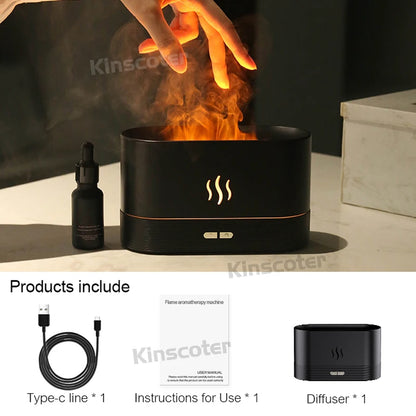 USB Desktop Flame Aroma Diffuser Humidifier 7 Colors
