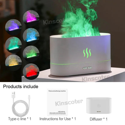 USB Desktop Flame Aroma Diffuser Humidifier 7 Colors
