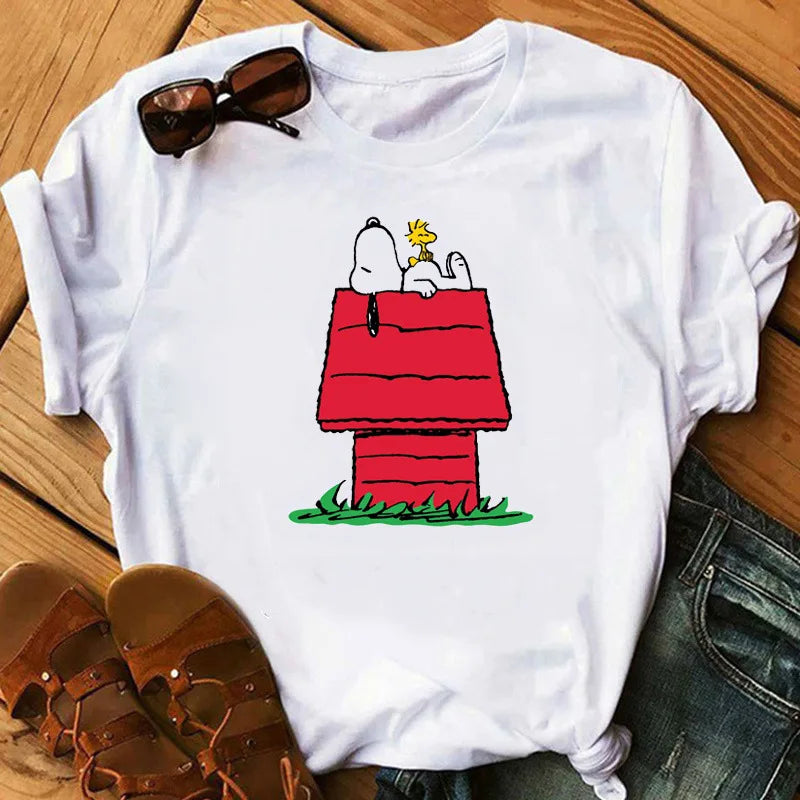 Women's Snoopy T Shirts Summer Casual Short Sleeve