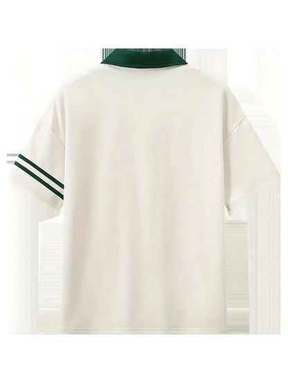 American men's summer striped Italian letter print