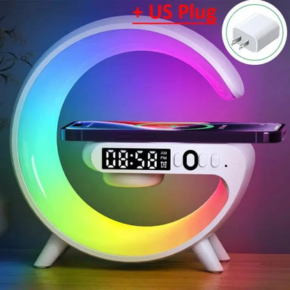 Multifunction Wireless Charger Stand Pad RGB Light Alarm