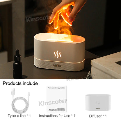 USB Desktop Flame Aroma Diffuser Humidifier 7 Colors